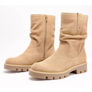 New White Mountain Glean Leather Mid Boot Inside Zipper‎ Military Beachwood 7M